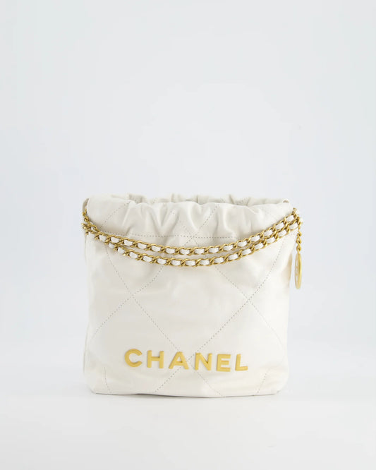 Chanel Mini 22 in White Calfskin